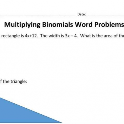 Multiplying Binomials Word Problems