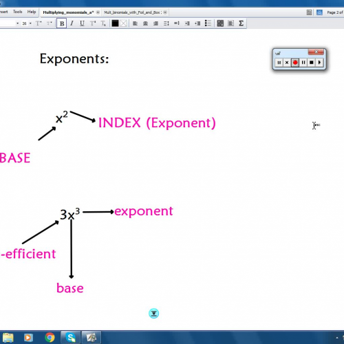 Polynomials Part 2- Multiplying Monomials