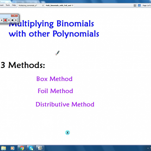 Polynomials Part 3- Multiplying Binomials with Polys