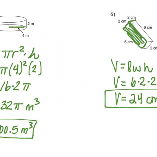 Volume of 3D Solids (Rectangular Prisms & Cylinders)