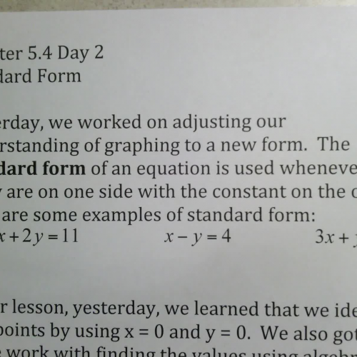 SSHSMATH - Ch 5 Sect 5 Day 1