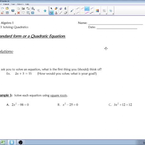 10.3 Solving Quadratics
