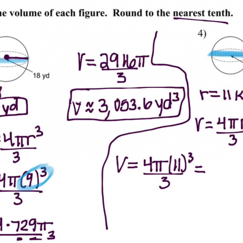 Volume of 3D Solids (Cones & Spheres)