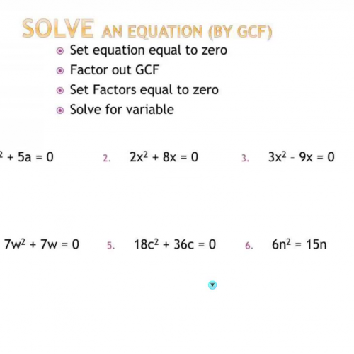 GCF and Solving