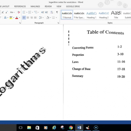 Pre-Cal Intro to Logarithms