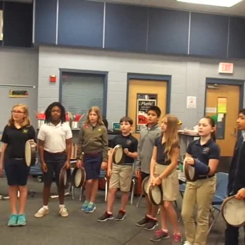 16-17 Ms. Farinas' 4th grade class "This is a Piece for Drums" by Kriske/DeLelles