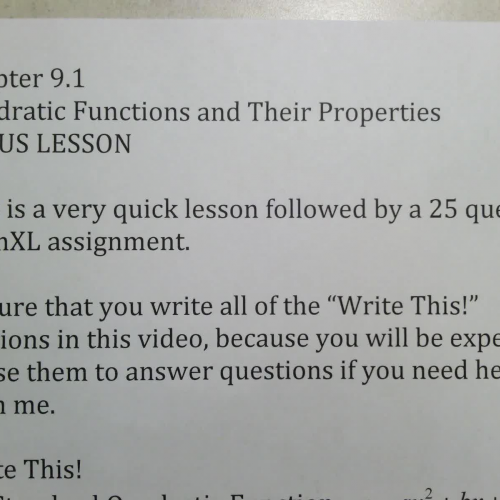 SSHSMATH - Ch 9 Sect 1