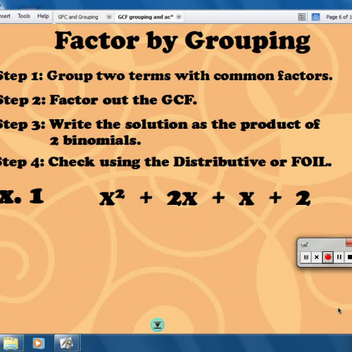 Factoring:Grouping