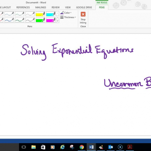 Pre-Cal Solve Exponential Equations with Uncommon Bases