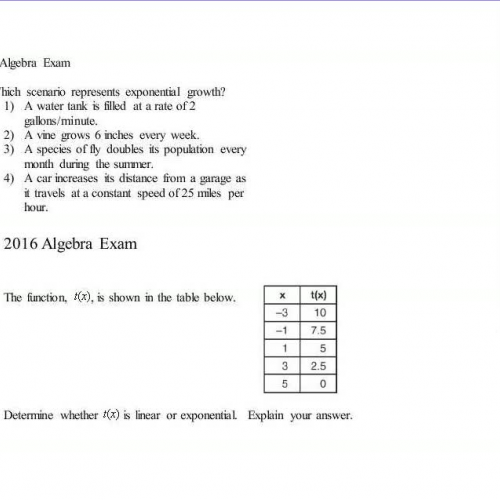 Exponential Exam Questions