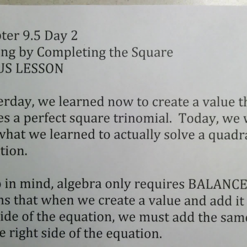 SSHSMATH - Ch 9 Sect 5 Day 2