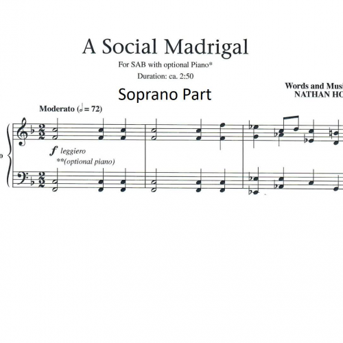 A Social Madrigal (Soprano Part)