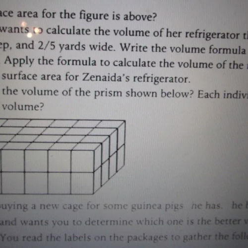 volume of individual cubes
