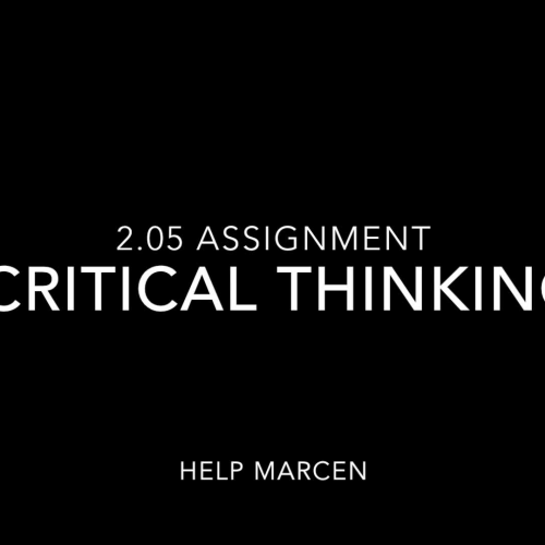 2.05 Critical Thinking Part 1