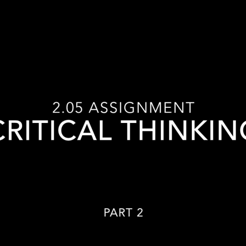 2.05 Critical Thinking part 2