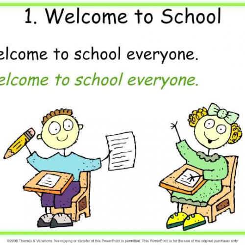 K1. Welcome to School