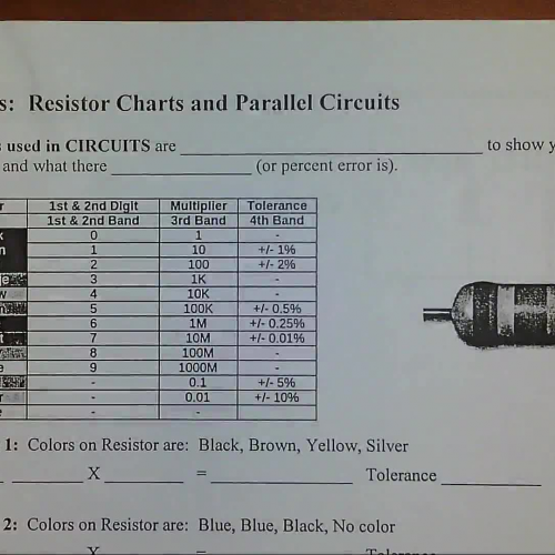 Resistor Charts and Parallel Circuits