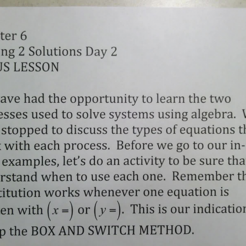 SSHSMATH - Ch 6 Finding 2 Solutions Part 2