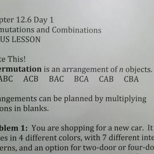 SSHSMATH - Ch 10 Sect 6 Day 1