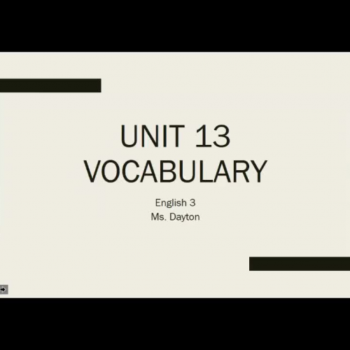 English 3 Unit 13 Vocab