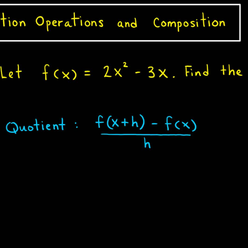 2.8 Function Operations and Composition (Difference Quotient)
