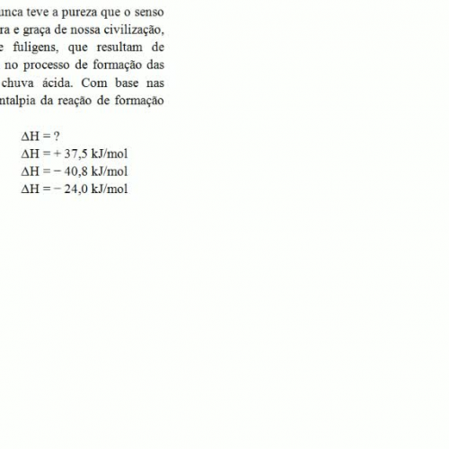 Exercício Resolvido - Química - Lei de Hess - UNIRIO