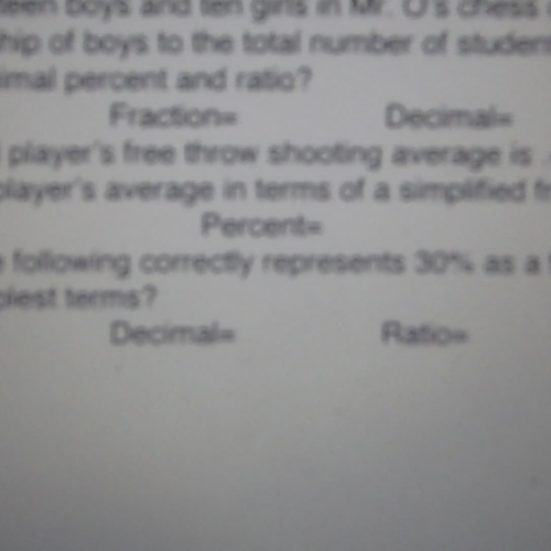 convert percent to ratio decimal fraction