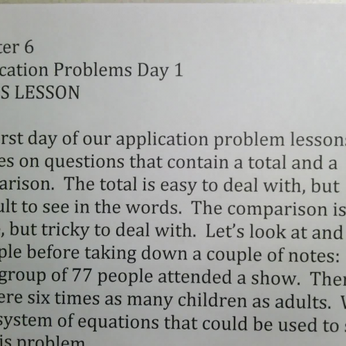 SSHSMATH - Ch 6 Application Problems 1