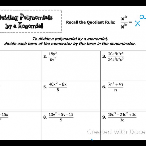 Dividing Polynomial by Monomial  