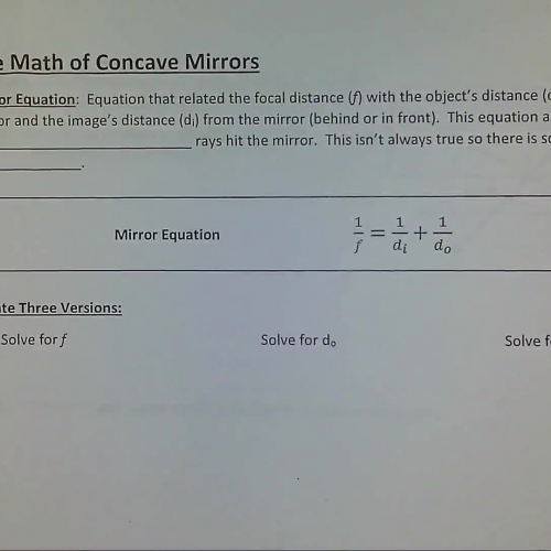 Concave Mirror Math