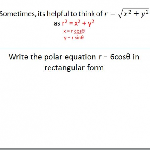 Changing Polar to rectangular equations