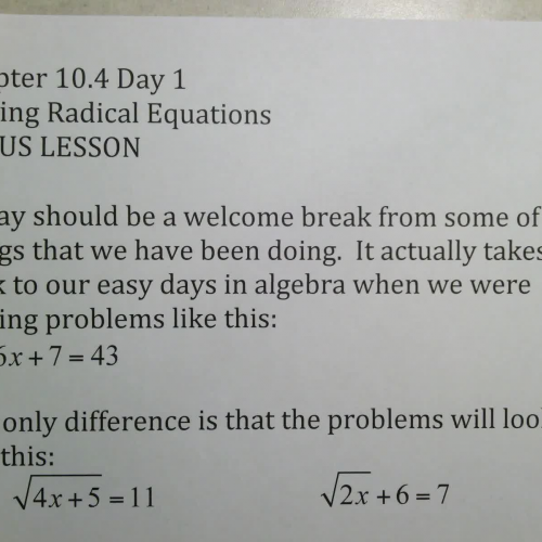 SSHSMATH - Ch 10 Sect 4 Day 1