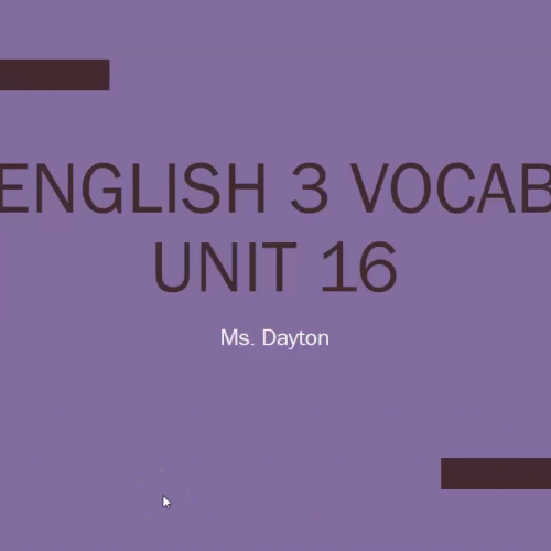 English 3 Vocab Unit 16