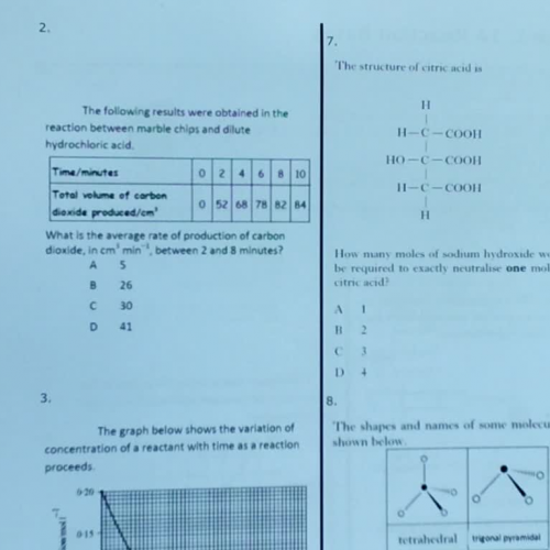 Higher Chem Hwork 1_1A MCQ2
