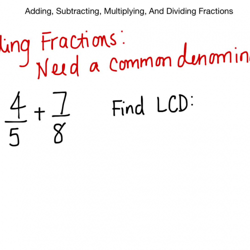 Adding, Subtracting, Multiplying, and Dividing Fractions