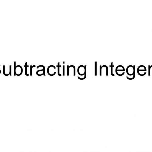 Subtracting Integers