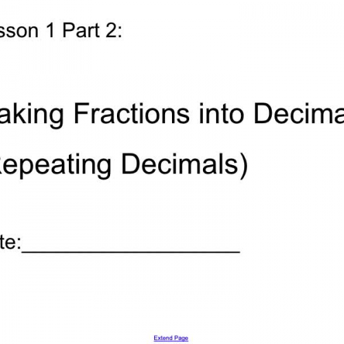 Making Fractions into Repeating Decimals