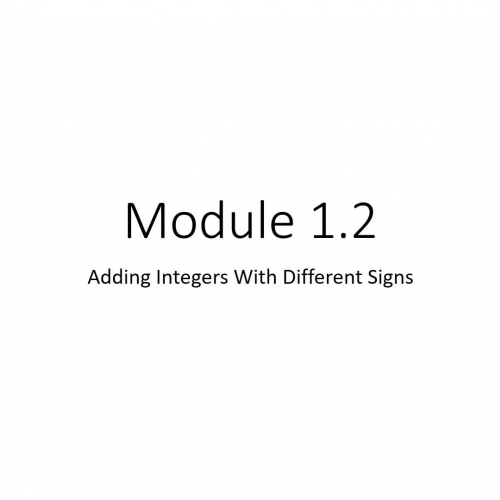 Module 1.2 Adding Integers With Different Signs