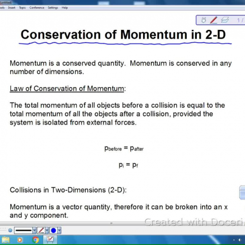 Conservation of Momentum in 2D Lesson