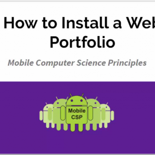 Mobile CSP How to Install a Web Portfolio 2017 Tutorial