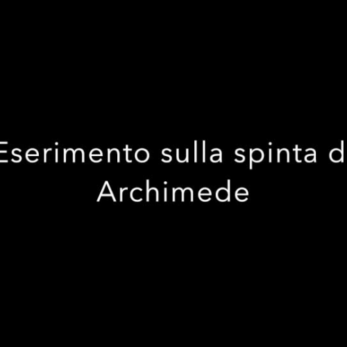 Lezioni di Fisica: Esperimento sulla spinta di Archimede
