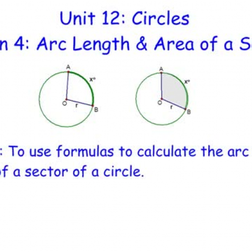 Circles - Arc Length & Sector Area
