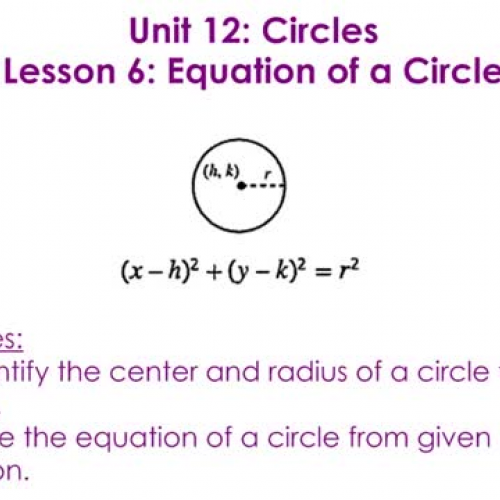 Circles - Equation of a Circle