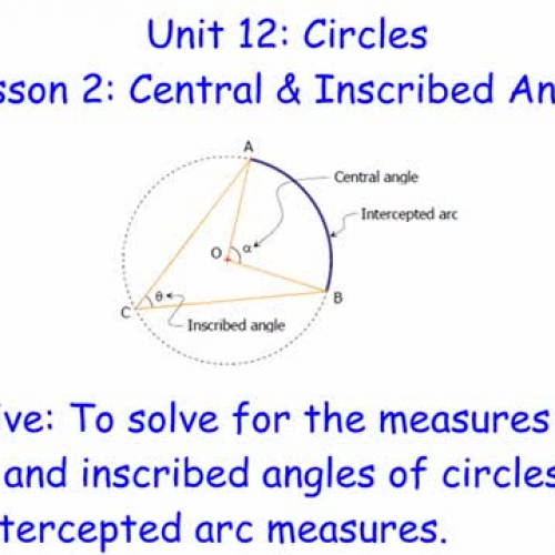 Circles - Central & Inscribed Angles