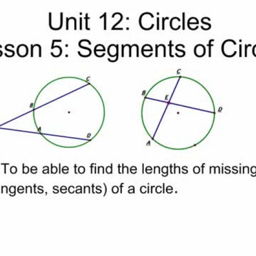 Circles - Segments in Circles