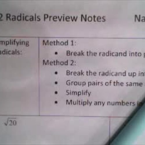 P.2 Radicals Preview