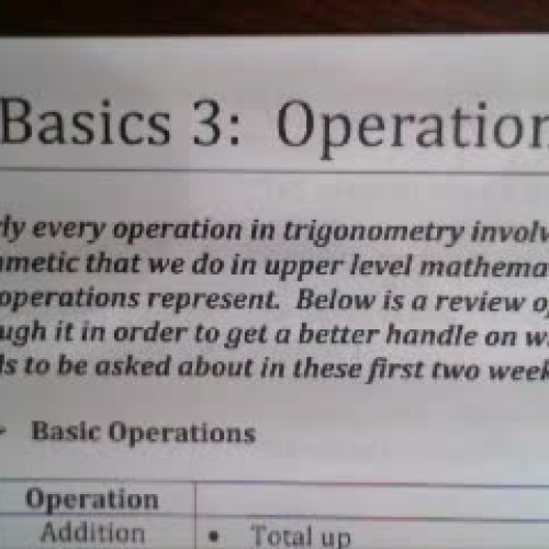 Basics 3 Operations and Fractions