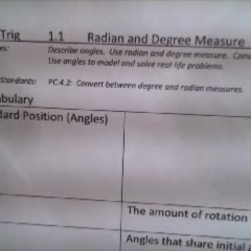 Trig 1.1 Degree Measure