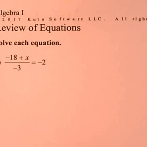 Algebra 1 - Review of Equations Practice