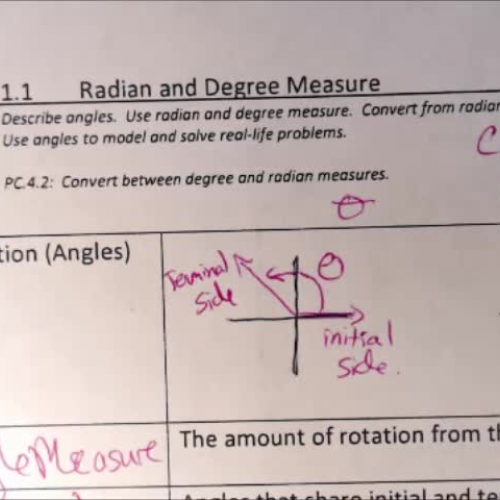 1.1 Degrees and Radians Video #3 - Examples Arc Length and Sector Area